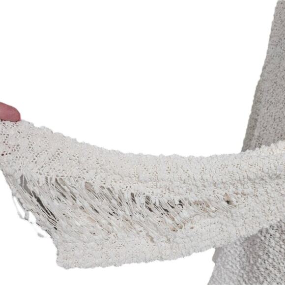 143 Story distressed tattered and torn tunic length open weave sweater Sz SM NEW - Picture 6 of 9